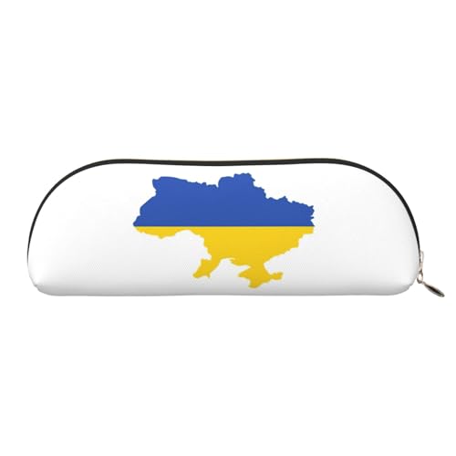 EdWal Ukraine Flag Karte Druck Make-up Tasche Etui, Stiftschachtel, Stilvolle Federmäppchen für Frauen, Reise Make-up Tasche, golden, En storlek, Necessary von EdWal