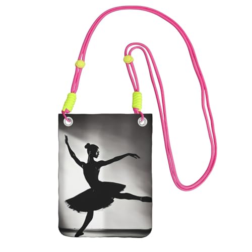 EdWal Umhängetasche mit Ballerina-Aufdruck für Damen, Mini-Handygeldbörsen, niedliche Handy-Geldbörse, zum Wandern, Reisen, Geschenk, Fuchusia, Einheitsgröße EdWal Umhängetasche mit Ballerina-Aufdruck für Damen, Mini-Handygeldbörsen, niedliche Handy-Geldbörse, zum Wandern, Reisen, Geschenk, Fuchusia, Einheitsgröße von EdWal