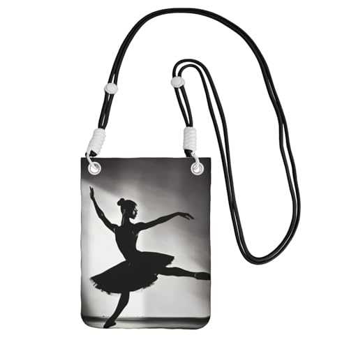 EdWal Umhängetasche mit Ballerina-Aufdruck für Damen, Mini-Handygeldbörsen, niedliche Handy-Geldbörse, zum Wandern, Reisen, Geschenk, Schwarz , Einheitsgröße EdWal Umhängetasche mit Ballerina-Aufdruck für Damen, Mini-Handygeldbörsen, niedliche Handy-Geldbörse, zum Wandern, Reisen, Geschenk, Schwarz , Einheitsgröße von EdWal