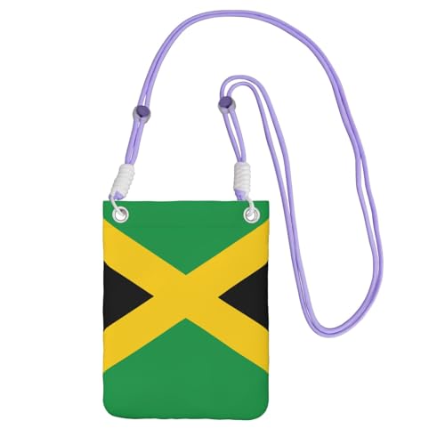EdWal Umhängetasche mit Jamaika-Aufdruck für Damen, Mini-Handygeldbörsen, niedliche Handy-Geldbörse, zum Wandern, Reisen, Geschenk, violett, Einheitsgröße von EdWal
