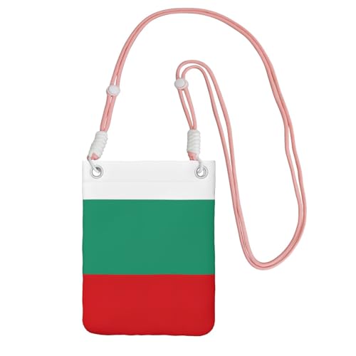 EdWal Umhängetasche mit bulgarischer Flagge, für Damen, Mini-Handygeldbörsen, niedliche Handy-Geldbörse, zum Wandern, Reisen, Geschenk, rose, Einheitsgröße von EdWal
