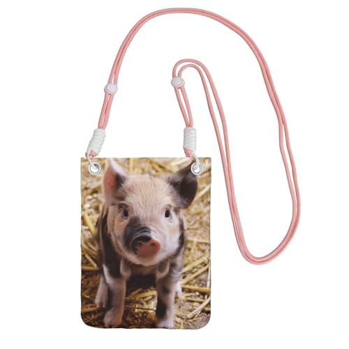 EdWal Umhängetasche mit niedlichem Schweine-Druck für Damen, Mini-Handygeldbörsen, niedliche Handy-Geldbörse, zum Wandern, Reisen, Geschenk, rose, Einheitsgröße von EdWal