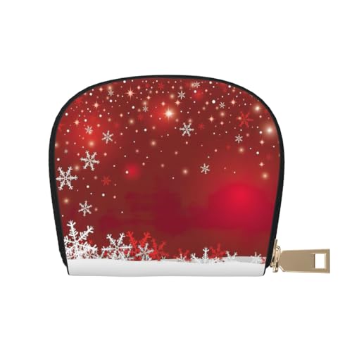 EdWal Weihnachten Druck Kartenetui Uni Kreditkartenetui für Damen und Herren Leder Kartenetui Slim Visitenkarte Weiß One Size, Weiß, One Size von EdWal