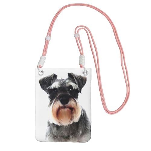 EdWal Well-Behaved Schnauzer Print Crossbody Bag für Damen, Mini-Handygeldbörsen, niedliche Handy-Geldbörse, zum Wandern, Reisen, Geschenk, rose, Einheitsgröße von EdWal