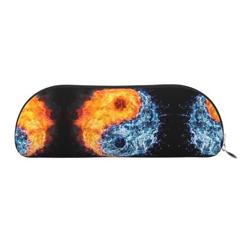 EdWal Yin Yang Fire Kosmetiktasche mit Wasserdruck, Federmäppchen, Stylisches Federmäppchen für Damen, Reise-Make-up-Tasche, Silber, one size, Kulturbeutel von EdWal