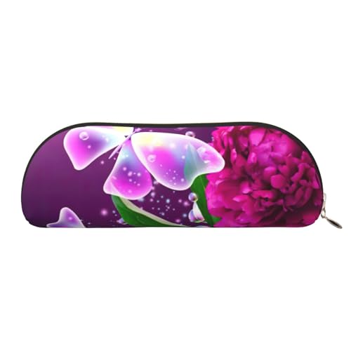 EdWal schöne lila Schmetterling Blumendruck Make-up Tasche Federmäppchen, Federmäppchen, stilvolle Federmäppchen für Frauen, Reise-Make-up-Tasche, Gold, En storlek, Kulturbeutel von EdWal