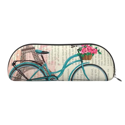 Eiffelturm Make-up Tasche mit Aufdruck Fahrrad Pencil Case Stylish Etui Damen Kosmetiktasche für Reisen, silberfarben, One size, Kulturbeutel von EdWal