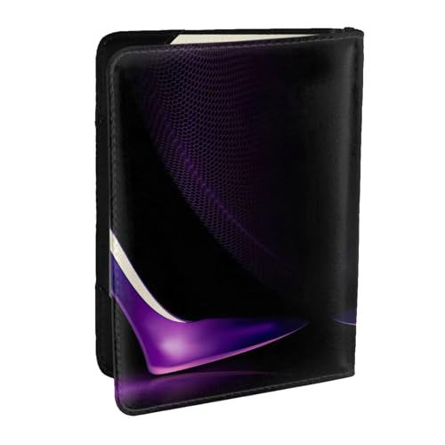 Elegante Reisepasshülle mit Lippenstift-Aufdruck, mit Kreditkartenfach, Leder, Reisepasshülle, für Damen, Herren, Familienausweis, Reisen, Schwarz , Einheitsgröße von EdWal