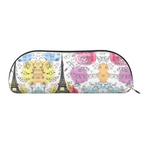 French Paris Tour Kosmetiktasche mit Eiffelturm-Druck, Federmäppchen, elegantes Mäppchen für Damen, Reise-Kosmetiktasche, silber, Talla única, Kulturbeutel von EdWal
