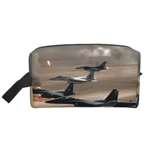 Jet Fighter Kulturbeutel für Herren, Kosmetiktasche, geräumige Kapazität, Reise-Kulturbeutel für Damen, weiß, Einheitsgröße von EdWal