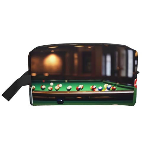 Kosmetiktasche mit Billard-Druck, geräumige Kapazität, Reise-Kulturbeutel für Damen, weiß, Einheitsgröße Kosmetiktasche mit Billard-Druck, geräumige Kapazität, Reise-Kulturbeutel für Damen, weiß, Einheitsgröße von EdWal