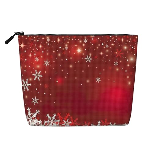 Kosmetiktasche mit Weihnachtsdruck, für Damen, tragbare Kosmetiktasche, Kulturbeutel, geräumiger Reise-Make-up-Organizer, Schwarz , Einheitsgröße von EdWal