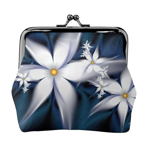 Künstlerische Geldbörse mit Gänseblümchen-Blumendruck, Kleingeldbörse mit Kussschloss, kleine Vintage-Tasche für Männer und Frauen, Schwarz , Einheitsgröße, Münztasche von EdWal