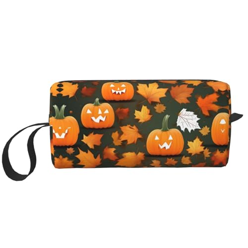 Kulturbeutel für Damen, Motiv: Happy Thanksgiving Day, Kürbisdruck, Reisegröße, niedlicher Reise-Kulturbeutel, Make-up-Tasche, Organizer-Tasche, weiß, Einheitsgröße Kulturbeutel für Damen, Motiv: Happy Thanksgiving Day, Kürbisdruck, Reisegröße, niedlicher Reise-Kulturbeutel, Make-up-Tasche, Organizer-Tasche, weiß, Einheitsgröße von EdWal
