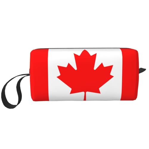 Kulturbeutel für Damen, Motiv: kanadische Flagge, Reisegröße, niedlicher Reise-Kulturbeutel, Make-up-Tasche, Organizer-Tasche, weiß, Einheitsgröße von EdWal