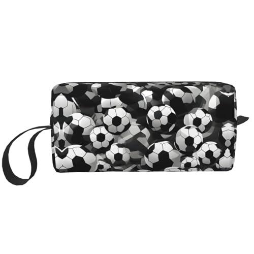 Kulturbeutel für Damen, Reisegröße, Reisegröße, Kulturbeutel, Make-up-Tasche, Organizer, Schwarz und Weiß, weiß, Einheitsgröße Kulturbeutel für Damen, Reisegröße, Reisegröße, Kulturbeutel, Make-up-Tasche, Organizer, Schwarz und Weiß, weiß, Einheitsgröße von EdWal