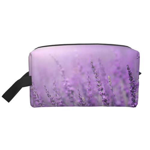 Kulturbeutel für Herren, Kosmetiktasche, geräumige Kapazität, Reise-Kulturbeutel für Damen, romantischer Lavendel-Druck, Lila, weiß, Einheitsgröße von EdWal