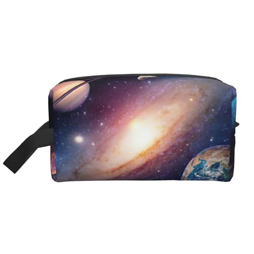 Kulturbeutel für Herren, Motiv: Weltraum, Weltraum, Kosmetiktasche, geräumige Kapazität, Reise-Kulturbeutel für Damen, weiß, Einheitsgröße von EdWal