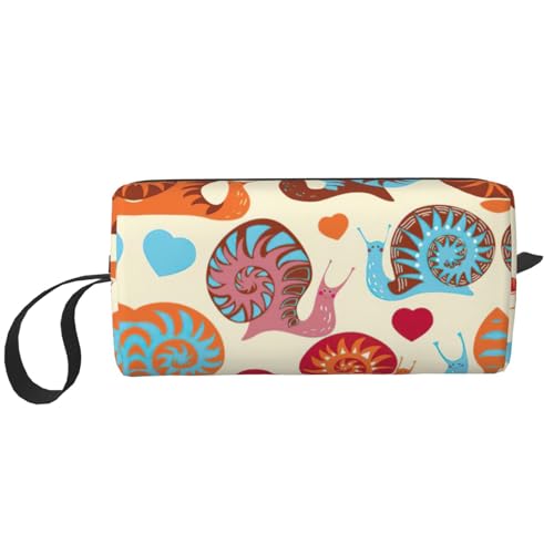 Kulturbeutel mit niedlichem Schnecken-Aufdruck für Damen, Reisegröße, niedlicher Reise-Kulturbeutel, Make-up-Tasche, Organizer-Tasche, weiß, Einheitsgröße Kulturbeutel mit niedlichem Schnecken-Aufdruck für Damen, Reisegröße, niedlicher Reise-Kulturbeutel, Make-up-Tasche, Organizer-Tasche, weiß, Einheitsgröße von EdWal