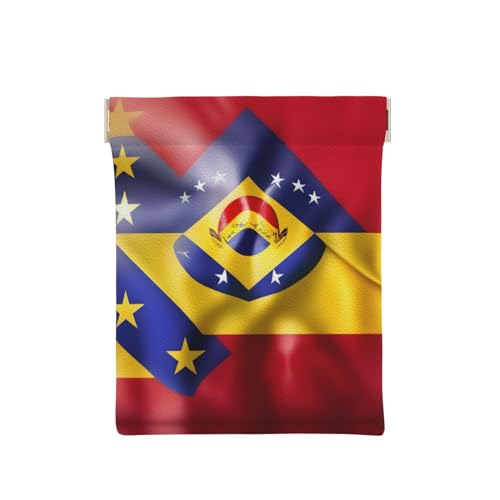 Lustige Geldbörse aus Leder mit Tennisschlägern und Tennisbällen, Geldbörse für Herren, Münzbörse für Damen, Mini-Geldbörse, Flagge Venezuela, Einheitsgröße, Münztasche von EdWal