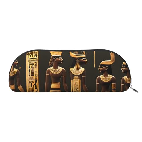 Make-up-Tasche mit antikem ägyptischem Hieroglyphen-Druck, Federmäppchen, Federmäppchen, stilvolles Federmäppchen für Damen, Reise-Kosmetiktasche, silber, Einheitsgröße, Kulturbeutel von EdWal