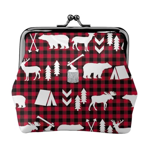 Münzgeldbörse mit Kuh-Motiv, Weihnachtsdruck, Münzgeldbörse mit Kussschloss, kleine Vintage-Tasche für Männer und Frauen, Schwarz , Einheitsgröße, Münztasche von EdWal