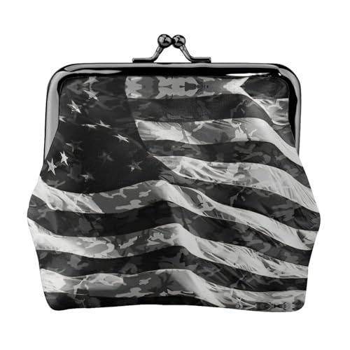 Münzgeldbörse mit amerikanischer Flagge, Kleingeldbörse mit Kussschloss, kleine Vintage-Tasche für Männer und Frauen, Schwarz , Einheitsgröße, Münztasche von EdWal