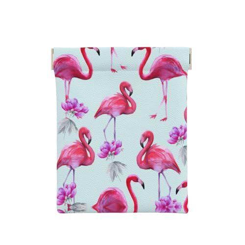 Münztasche aus Leder mit Eisbär-Aufdruck, Geldbörse für Herren, Münzgeldbörse für Damen, Mini-Geldbörse, Pink Flamingos, Einheitsgröße, Münztasche von EdWal