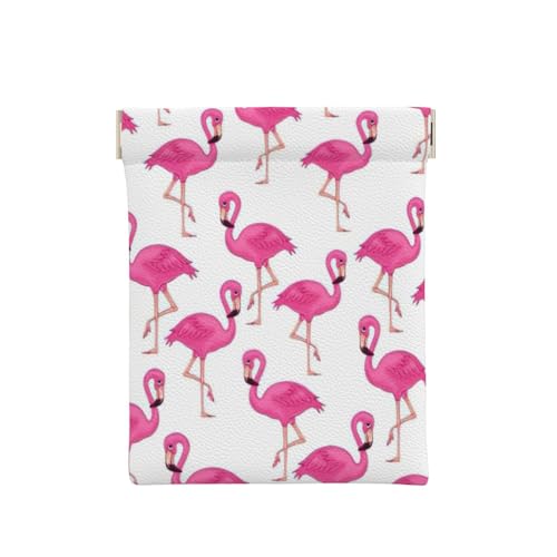 Münztasche aus Leder mit Eisbär-Aufdruck, Geldbörse für Herren, Münzgeldbörse für Damen, Mini-Geldbörse, Rosa Flamingo, Einheitsgröße, Münztasche von EdWal