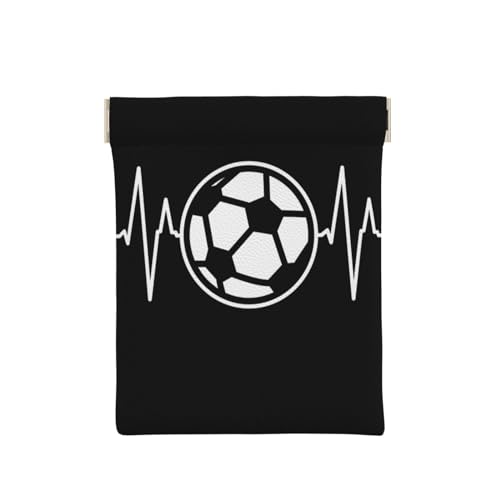 Münztasche aus Leder mit Killerwal-Aufdruck, Geldbörse für Herren, Münzgeldbörse für Damen, Mini-Geldbörse, I Love Soccer, Einheitsgröße, Münztasche von EdWal