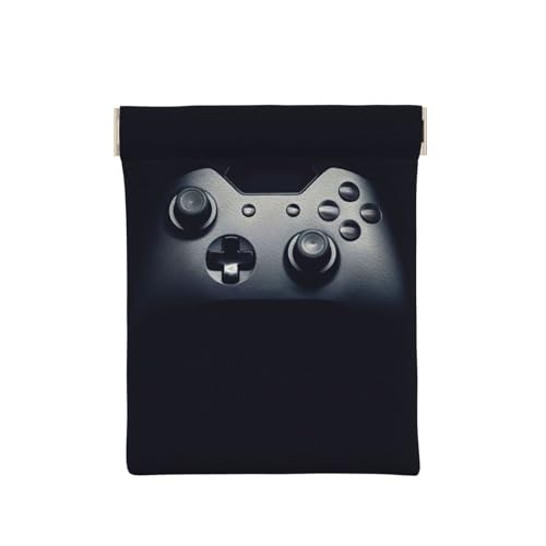 Münztasche für Herren, Motiv: Ozean, Meer, Strand, Muscheln, Seestern, blauer Druck, Leder, Münzgeldbörse für Damen, Mini-Geldbörse, Gaming-Controller-Muster, Einheitsgröße, Münztasche von EdWal