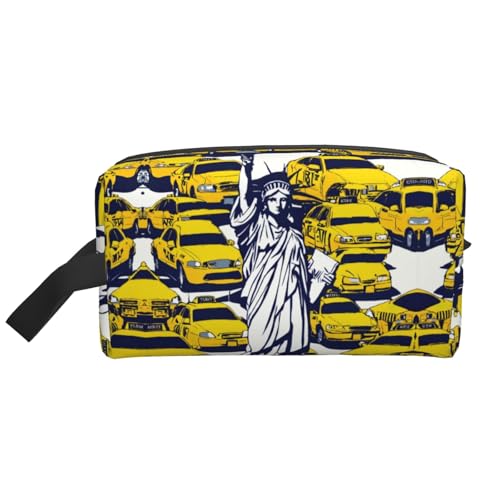 New York City Print Kulturbeutel für Herren, Kosmetiktasche, geräumige Kapazität, Reise-Kulturbeutel für Damen, weiß, Einheitsgröße von EdWal