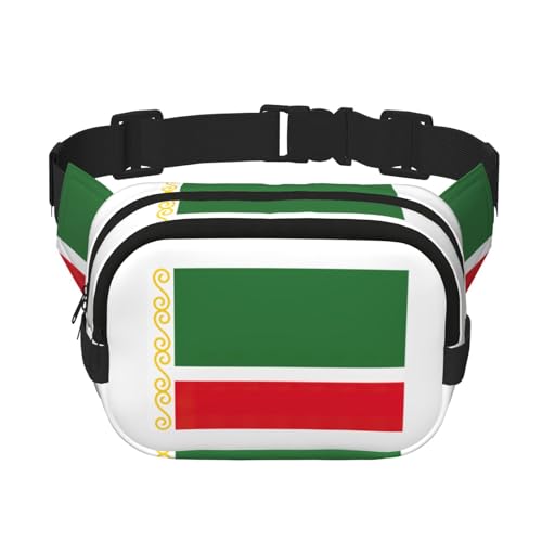 Quadratische Hüfttasche mit Flagge der Tschetschenischen Republik, Workout, Wandern, Hüfttasche, Laufen, Reisen, Fitnessstudio, hübscher Reißverschluss, Schwarz , Einheitsgröße von EdWal