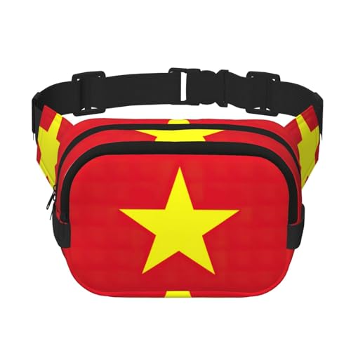Quadratische Hüfttasche mit vietnamesischer Flagge, Workout, Wandern, Hüfttasche, Laufen, Reisen, Fitnessstudio, hübscher Reißverschluss, Schwarz , Einheitsgröße von EdWal
