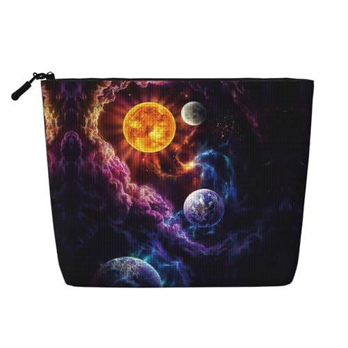 Schöne Kosmetiktasche mit Galaxie-Druck, tragbare Kosmetiktasche, Kulturbeutel, geräumiger Reise-Make-up-Organizer, Schwarz , Einheitsgröße Schöne Kosmetiktasche mit Galaxie-Druck, tragbare Kosmetiktasche, Kulturbeutel, geräumiger Reise-Make-up-Organizer, Schwarz , Einheitsgröße von EdWal