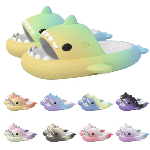 Edahinfsig Hai Hausschuhe Damen Herren, Original Hai Slippers, rutschfeste Cloud Shark Slides Badelatschen, Sommer Shark Slippers für Zuhause Bade Schwimmbad Strand von Edahinfsig