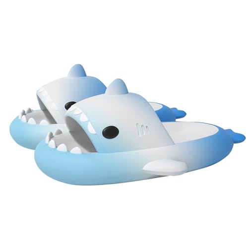 Edahinfsig Shark Slippers Herren, Weich und Bequem Hai Hausschuhe Jungen, Sommer Cloud Shark Slides für Zuhause, rutschfeste Schwimmbad Strand Haifisch von Edahinfsig