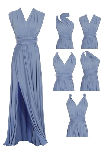 Edaydress Ein Kleid in voller Länge mit über 100 Stilen, vielseitig einsetzbar, mit Infinity-Schlitz, Brautjungfernkleider, CF86 Blue Bell, Einheitsgröße von Edaydress