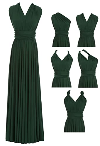 Edaydress Umwandelbares Maxikleid, vielseitig verwendbar, für Party, Hochzeit, Brautjungfer, lange Kleider, Hw46 Ever Green, 30/56/(XS/3XL) von Edaydress