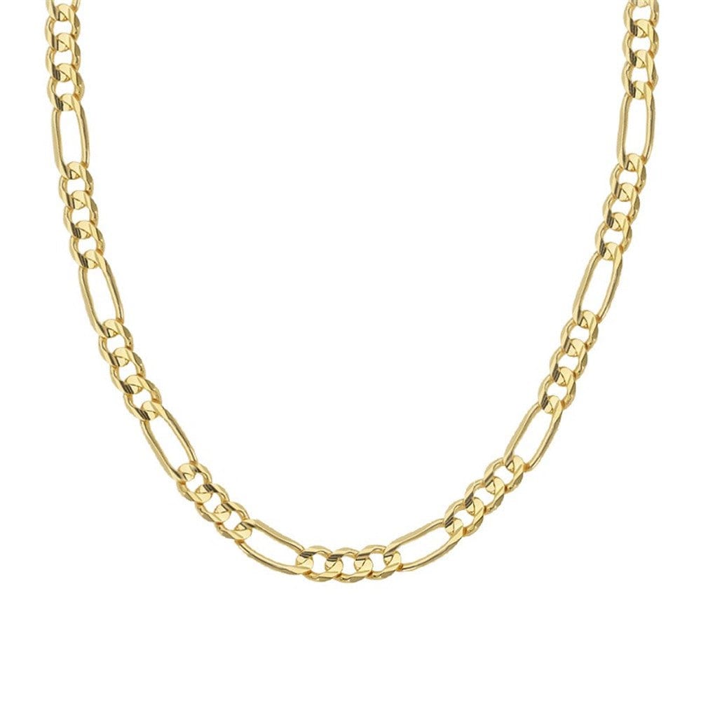 14K Echtes Gelbgold Figaro Kette Halskette 5mm Gold 16'' 18'' 20'' 22'' 24'' Inch Royal Gliederkette von EddaJewelryDesign