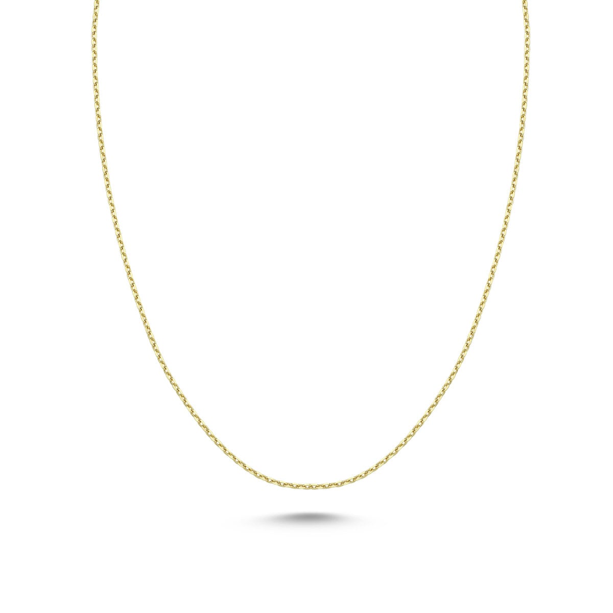 1mm Gold Kabel Gliederkette Halskette 14K Massiv Gelb Diamantschliff Kabelkette von EddaJewelryDesign