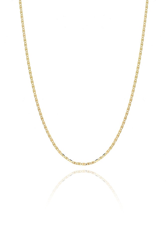 2, 6mm Mariner Anker Gliederkette Echte 14K Gelb Massivgold Layering Halskette von EddaJewelryDesign