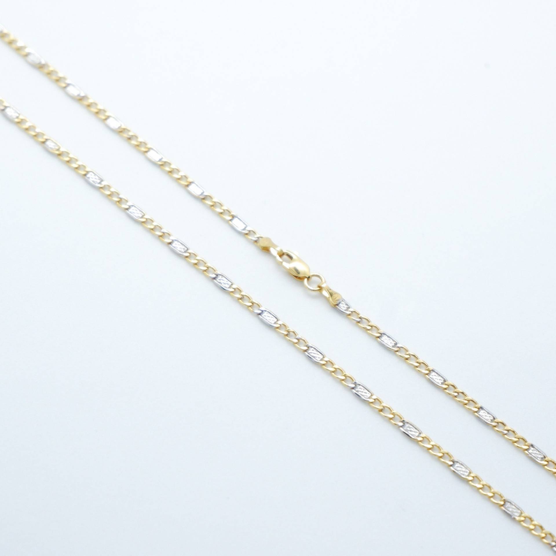 2, 6mm Mariner Anker Gliederkette Echte Massive 14K Gold Multi Color Gliederkette, Diamantschliff Halskette von EddaJewelryDesign