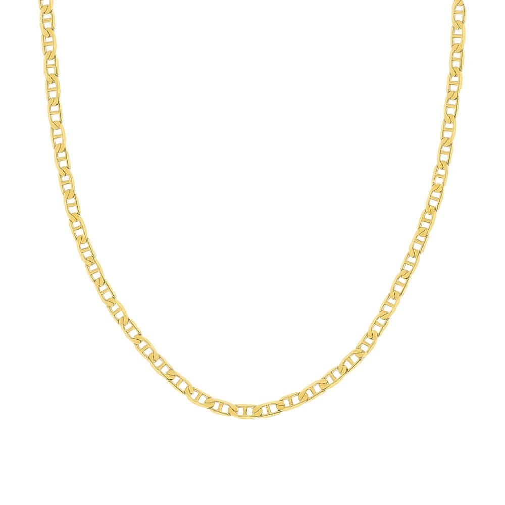 2, 7mm Mariner Anker Gliederkette Massiv 14K Echtgold Layering Halskette von EddaJewelryDesign