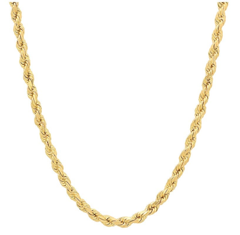 5mm Seil Kette Halskette Echt 14K Gold Gedrehte Kette, Unisex Layered von EddaJewelryDesign