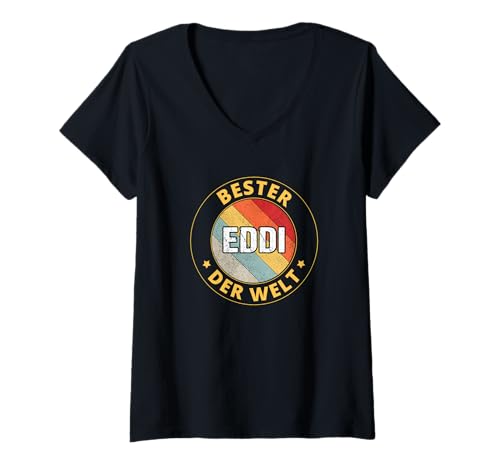 Damen Eddi T-Shirt mit V-Ausschnitt Damen Eddi T-Shirt mit V-Ausschnitt von Eddi Vorname T-Shirts & Geschenke