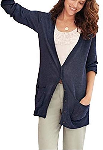 Cardigan Strickjacke Leinen Damen von Eddie Bauer - Navy Gr. S von Eddie Bauer