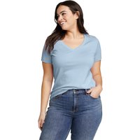 Eddie Bauer ® Favorite Shirt - Kurzarm mit V-Ausschnitt Damen Blau Gr. S von Eddie Bauer