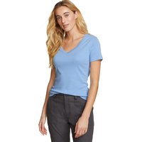 Eddie Bauer ® Favorite Shirt - Kurzarm mit V-Ausschnitt Damen Blau Gr. XS von Eddie Bauer