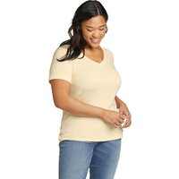 Eddie Bauer ® Favorite Shirt - Kurzarm mit V-Ausschnitt Damen Gelb Gr. L von Eddie Bauer